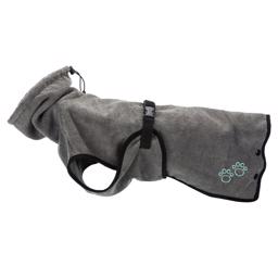 Badrock för hund i grå frotté